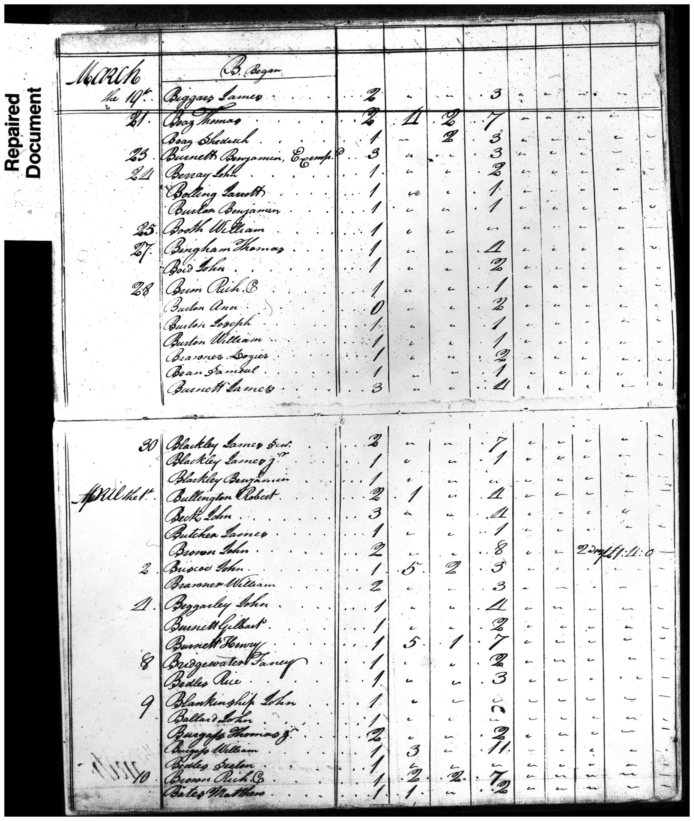 Pittsylvania County, Virginia Personal Property Tax List, 1789, 4